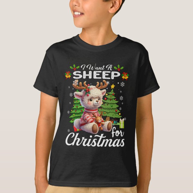 Ich Wollte ein Schaf für Weihnachten Niedliche Ges T-Shirt (Vorderseite)