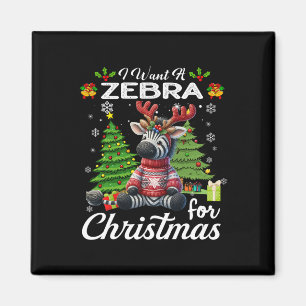 Ich Wollte ein Zebra für Weihnachten Niedliche Ges Magnet