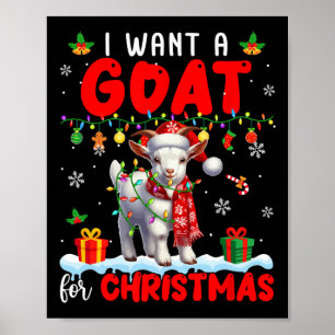 Ich Wollte eine Ziege zu Weihnachten Weihnachtsman Poster