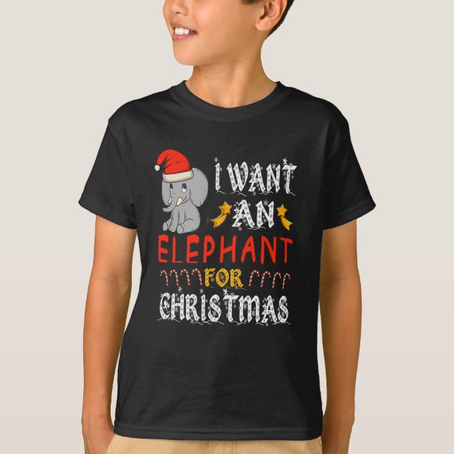 Ich Wollte einen Elefanten für Weihnachten Weihnac T-Shirt (Vorderseite)