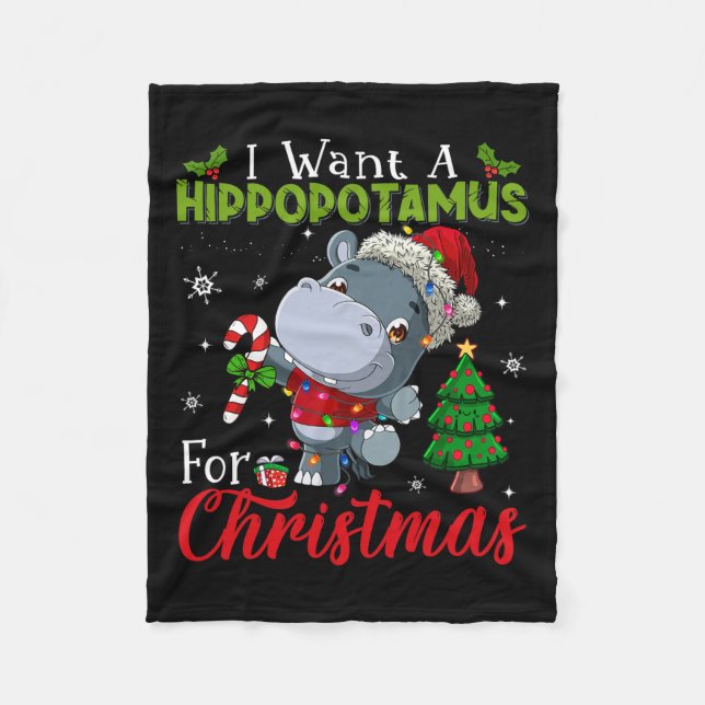 Ich Wollte einen Hippopotamus für Weihnachten Hipp Fleecedecke (Vorderseite)