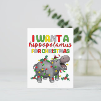 Ich Wollte einen Hippopotamus für Weihnachten lust Postkarte