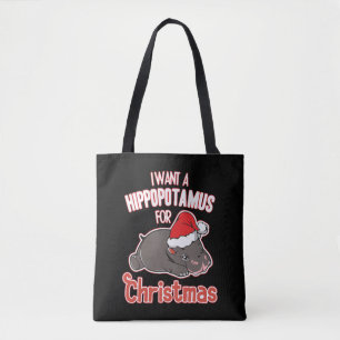 Ich wollte einen Hippopotamus für Weihnachten Tasche