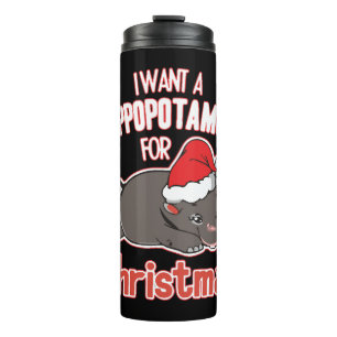 Ich wollte einen Hippopotamus für Weihnachten Thermosbecher