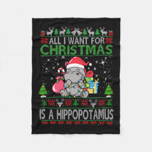 Ich Wollte einen Hippopotamus für Weihnachten Weih Fleecedecke