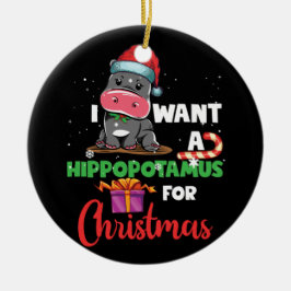 Ich Wollte einen Hippopotamus für Weihnachten Weih Keramik Ornament