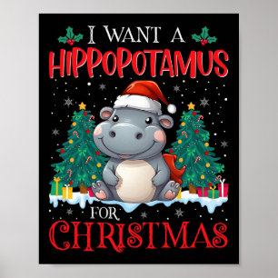 Ich Wollte einen Hippopotamus für Weihnachten Weih Poster
