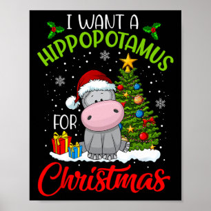 Ich Wollte einen Hippopotamus für Weihnachten Weih Poster