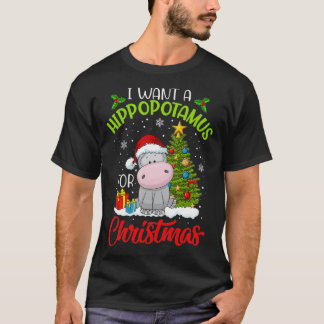 Ich Wollte einen Hippopotamus für Weihnachten Weih T-Shirt