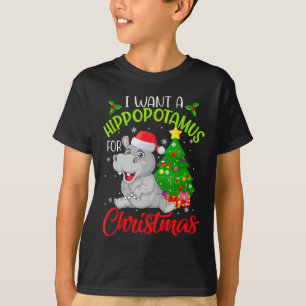 Ich Wollte einen Hippopotamus für Weihnachten Weih T-Shirt