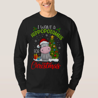 Ich Wollte einen Hippopotamus für Weihnachten Weih T-Shirt