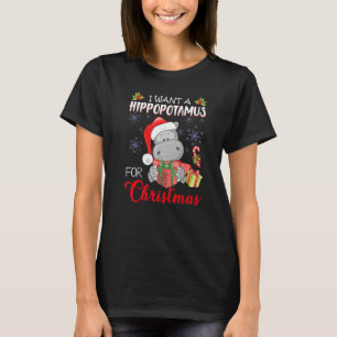Ich Wollte einen Hippopotamus für Weihnachten Weih T-Shirt