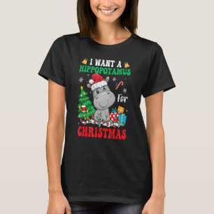 Ich Wollte einen Hippopotamus für Weihnachtsbeleuc T-Shirt