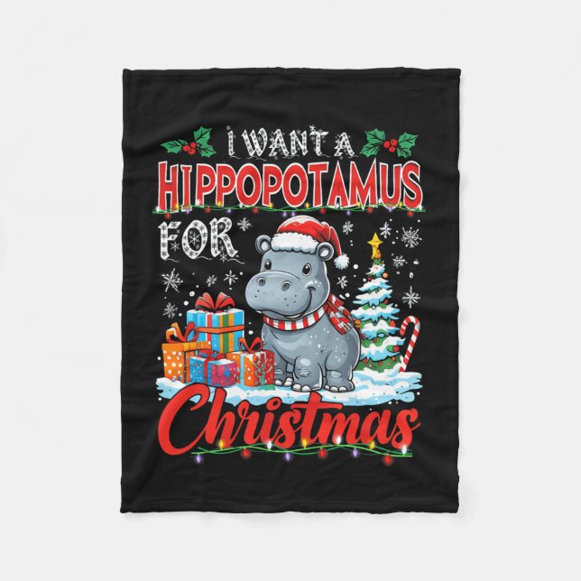 Ich Wollte einen Hippopotamus für Weihnachtskostüm Fleecedecke (Vorderseite)