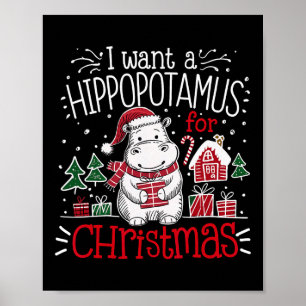 Ich Wollte einen Hippopotamus Weihnachten Pajamas  Poster