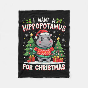 Ich Wollte einen Hippopotamus zu Weihnachten Niedl Fleecedecke