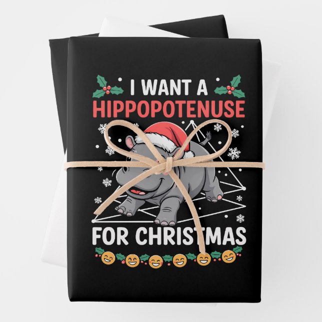 Ich Wollte einen Hippopotenuse für Mathematiklehre Geschenkpapier Set (Beispiel)