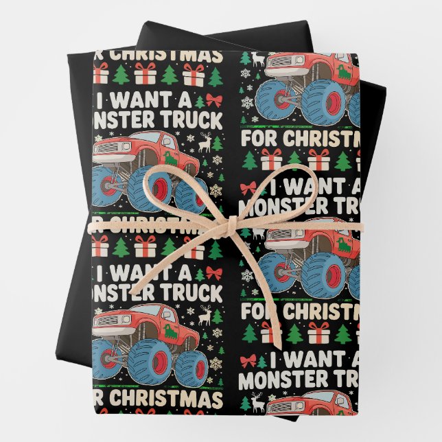 Ich Wollte einen Monster Truck für Weihnachten Ugl Geschenkpapier Set (Beispiel)