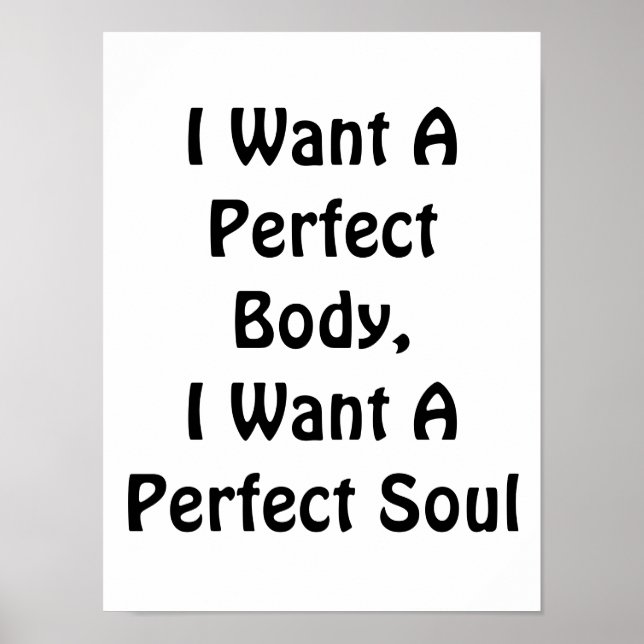 Ich Wollte einen perfekten Körper, ich Wollte ein  Poster (Vorne)