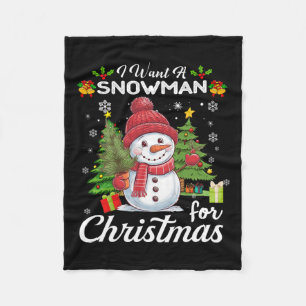 Ich Wollte einen Schneemann für Weihnachten Niedli Fleecedecke