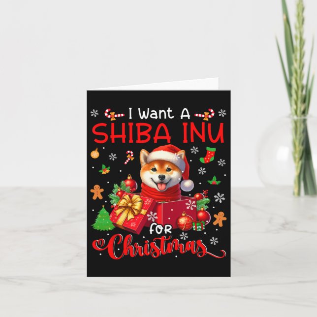 Ich Wollte einen Shiba Inu für Weihnachtsbesitzer  Karte (Vorderseite)