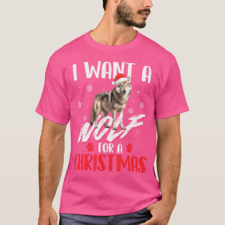 Ich Wollte einen Wolf für einen Weihnachtswolf übe T-Shirt