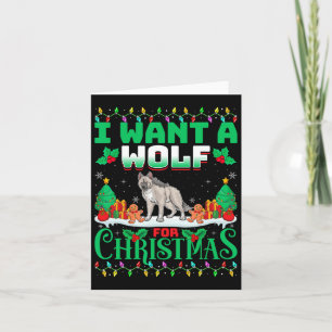 Ich Wollte einen Wolf für Weihnachten Weihnachten  Karte