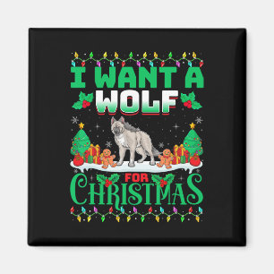 Ich Wollte einen Wolf für Weihnachten Weihnachten Magnet