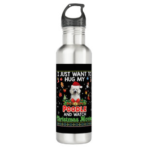 Ich Wollte einfach meinen Poodle Hund zu umarmen u Edelstahlflasche