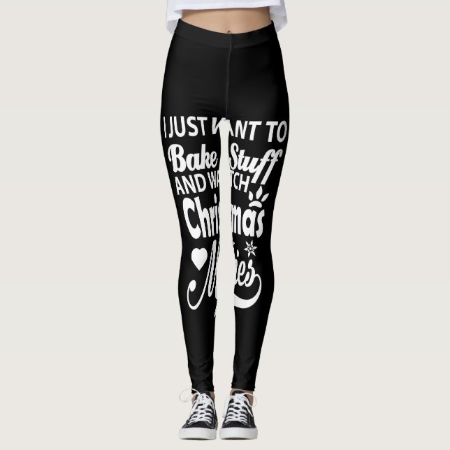 Ich wollte einfach, um etwas zu backen und Weihnac Leggings (Vorderseite)