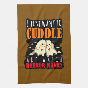Ich Wollte einfach zum Cuddle und schaue mir Horro Geschirrtuch