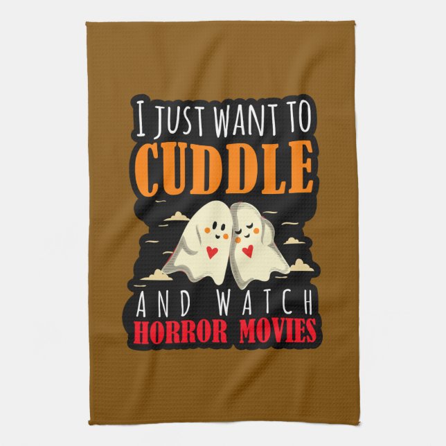Ich Wollte einfach zum Cuddle und schaue mir Horro Geschirrtuch (Vertikal)