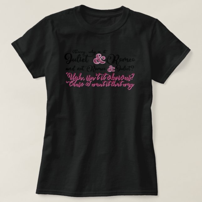 Ich wollte es so - & Juliet musical T-Shirt (Design vorne)