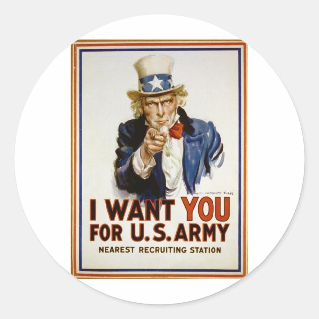 Ich Wollte euch für die US-Armee von James Montgom Runder Aufkleber (Vorderseite)