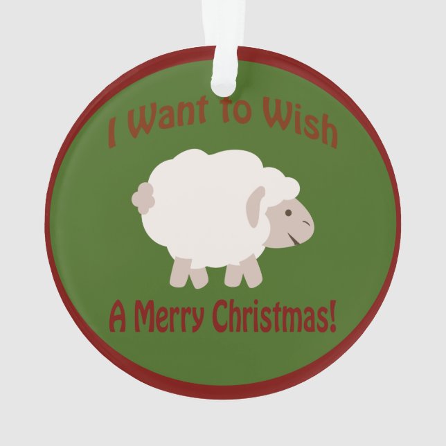 Ich wollte, Ewe ein frohes Weihnachtsfest zu wünsc Ornament (Rückseite)