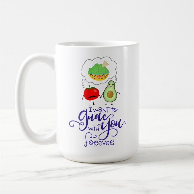 Ich wollte für immer mit dir nach Guac, handschrif Kaffeetasse (Links)