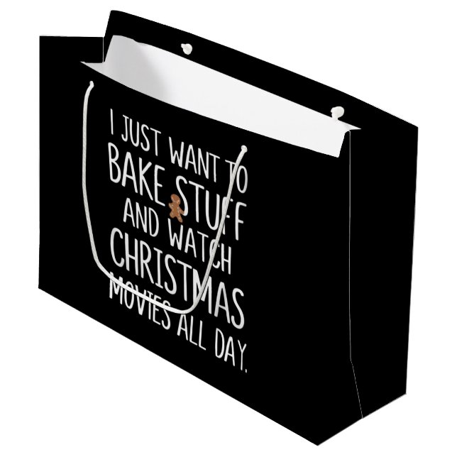 Ich Wollte gerade, Stuff zu backen Weihnachtsfilme Große Geschenktüte (Vorderseite Schrägansicht)