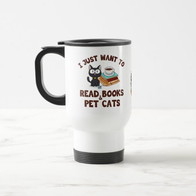 Ich Wollte gerade, Tasse zu lesen Bücher und Katze (Links)