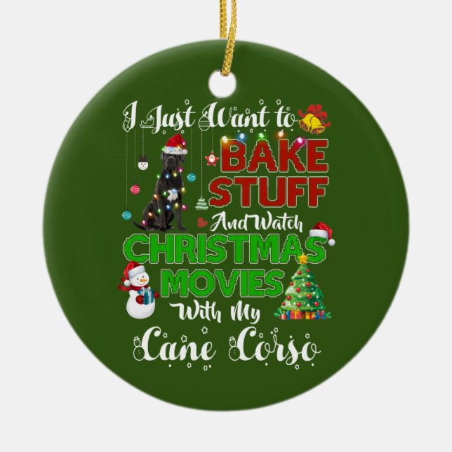 Ich wollte gerade, Weihnachtsfilme zu sehen Keramik Ornament (Vorne)