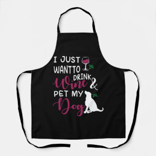 Ich Wollte gerade Wein zu trinken und meinen Hund  Schürze