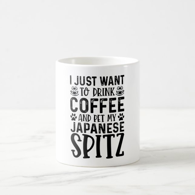 Ich Wollte, meinen japanischen Spitz zu pflücken Kaffeetasse (Mittel)