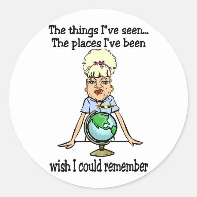 Ich wollte mich erinnern runder aufkleber (Vorderseite)