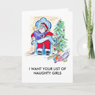 ICH WOLLTE NAUGHTY MIRLS FEIERTAGSKARTE