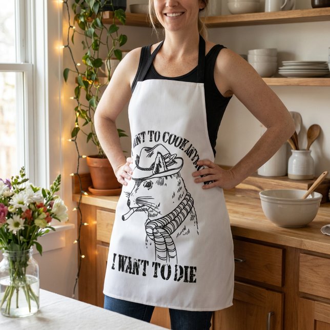 Ich Wollte nicht mehr zu kochen, Wollte ich zu Die Schürze (Funny Kitchen Burnout Quote Apron for Home Cooks and Bakers)