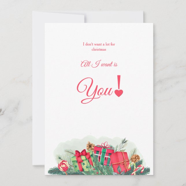Ich Wollte nicht viel für Weihnachtskarten Dankeskarte (Vorderseite)