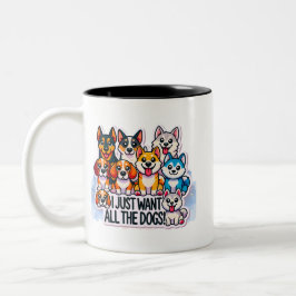 ICH WOLLTE NUR ALLE HUNDE LOVER ZWEIFARBIGE TASSE