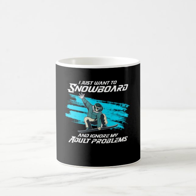 Ich wollte nur auf Snowboard Kaffeetasse (Mittel)