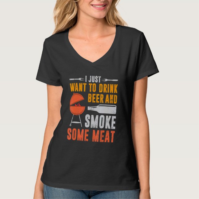 Ich Wollte nur, Bier zu trinken und Fleisch zu rau T-Shirt (Vorderseite)