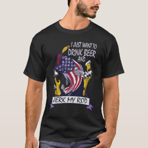 Ich Wollte nur, Bier zu trinken und meine Rod Fish T-Shirt
