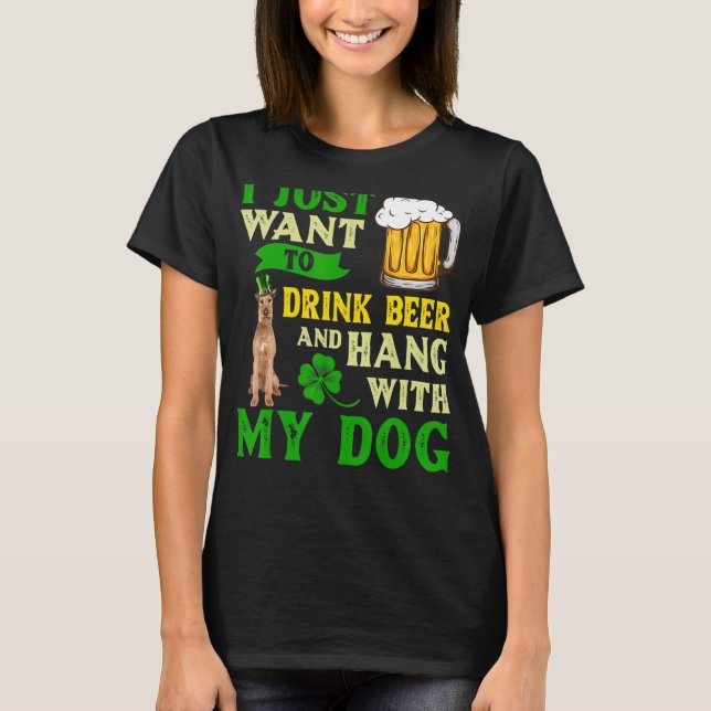 Ich Wollte nur, Bier zu trinken und mit meinem Iri T-Shirt (Vorderseite)
